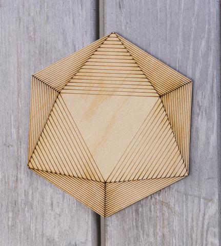 Shaded Hexagon Wooden Coaster - Set of 4