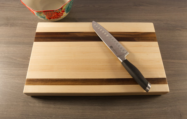 Maple Cutting Board with Walnut Accents