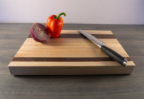 Maple Cutting Board with Walnut Accents