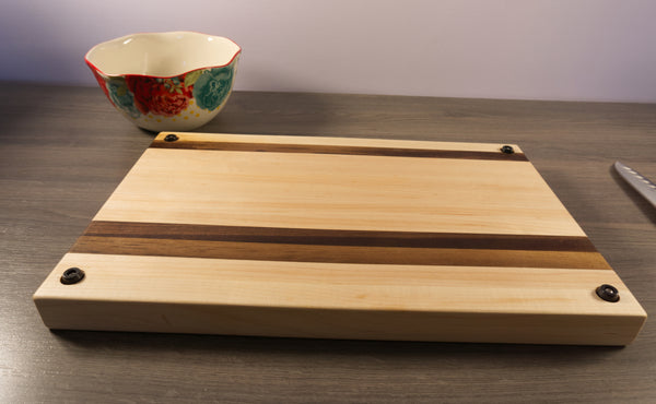 Maple Cutting Board with Walnut Accents