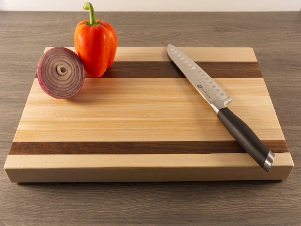 Maple Cutting Board with Walnut Accents